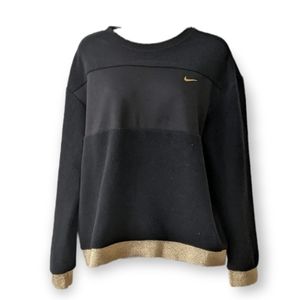 New Nike Black Gold Multimedia Pullover Sweatshirt Small